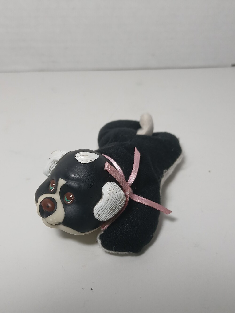 Vtg 1990s Puppy Surprise Replacement Plush Black White DOG Cocker Hasbro No Tag